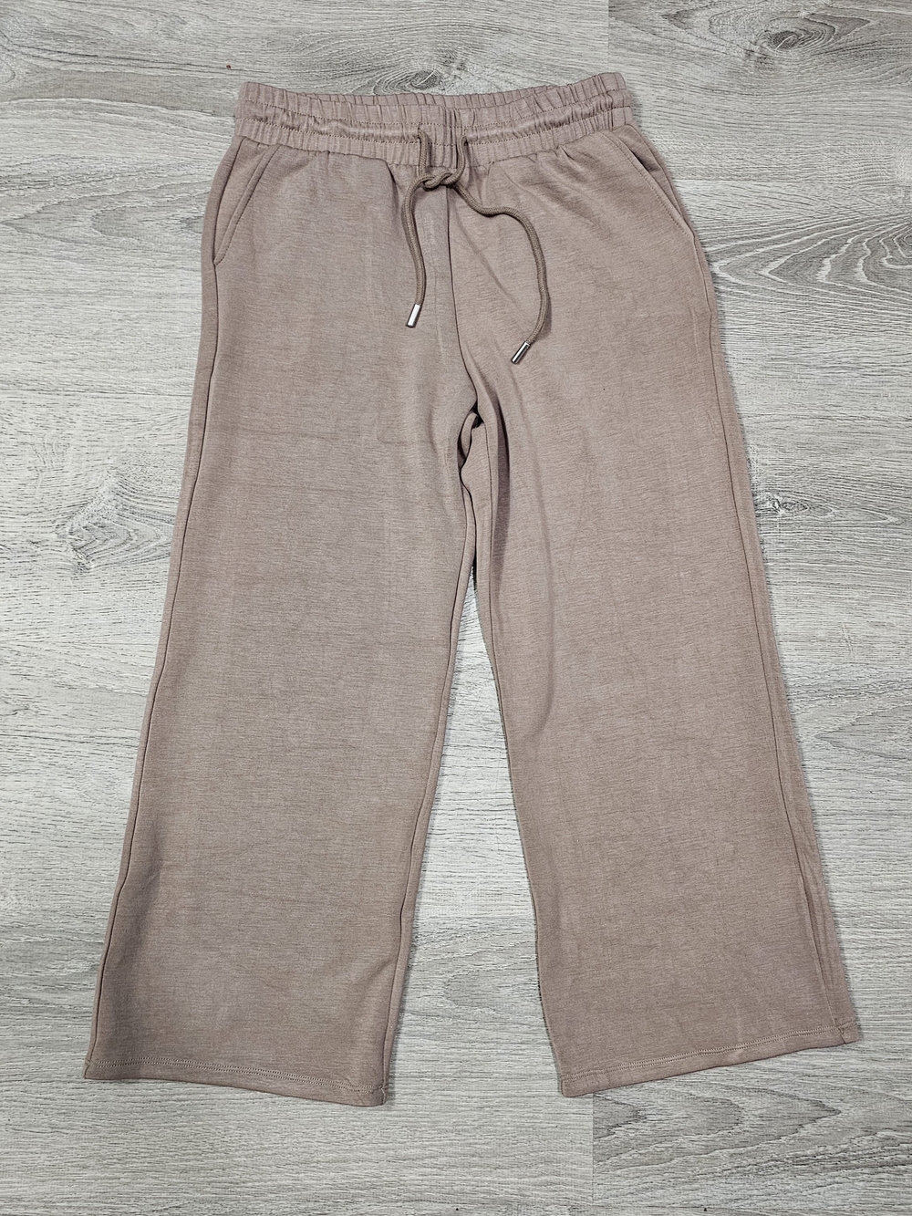 Scoop - Wide Leg Lounge Pants - Taupe Brown - Women’s XS - Pull On Stretch